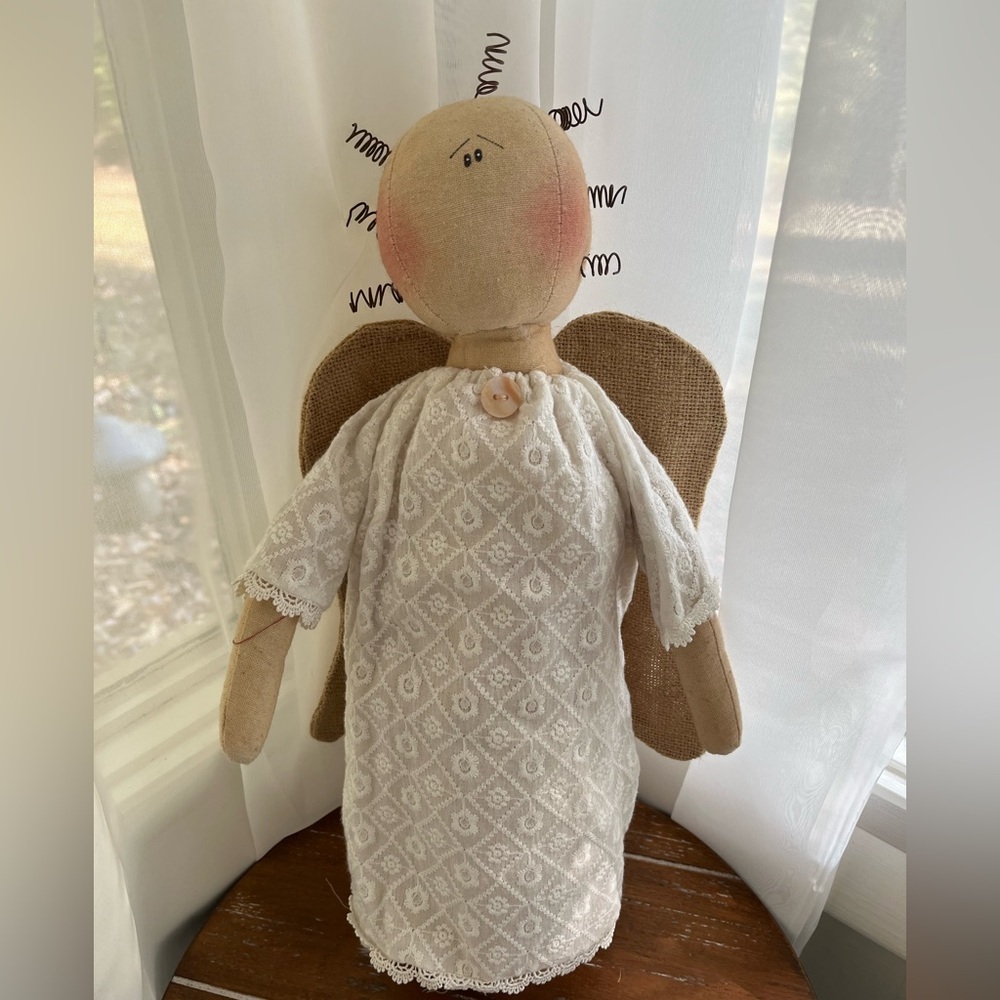 Honey And Me‎ Primitive Doll Angel With Wings Christmas